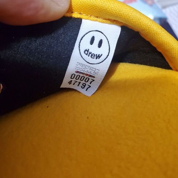 Drew House x Justin Bieber Mascot Slippers Yellow/Black L/XL Sz 9To 12 Mens NWT main image 11